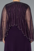Robe De Soirée Grande Taille Mousseline Longue Violet Foncé ABU4632