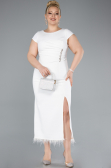 Robe De Fête Grande Taille Midi Blanc ABK2340