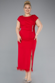 Robe De Fête Grande Taille Midi Rouge ABK2340