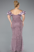 Robe De Fiançailles Grande Taille Perlé Longue Lavande ABU4788