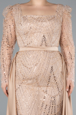 Robe De Fiançailles Grande Taille Longue Perlé Or ABU4761