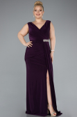 Robe Grande Taille Longue Violet Foncé ABU3737