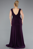 Robe Grande Taille Longue Violet Foncé ABU3737