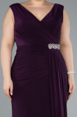 Robe Grande Taille Longue Violet Foncé ABU3737