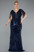 Robe Grande Taille Longue Bleu Marine ABU4953