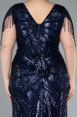 Robe Grande Taille Longue Bleu Marine ABU4953