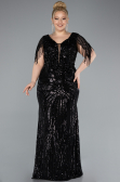 Robe Grande Taille Longue Noir ABU4953