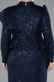 Robe De Soirée Grande Taille Midi Bleu Marine ABK2294