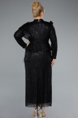 Robe De Soirée Grande Taille Midi Noir ABK2294