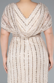 Robe De Fiançailles Grande Taille Longue Dantelle Beige ABU4948