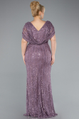 Robe De Fiançailles Grande Taille Longue Dantelle Lavande ABU4948