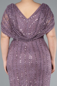 Robe De Fiançailles Grande Taille Longue Dantelle Lavande ABU4948