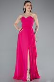 Robe de Soirée Longue Mousseline Fushia ABU4965