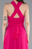 Robe de Soirée Longue Mousseline Fushia ABU4965