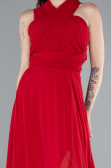 Robe de Soirée Longue Mousseline Rouge ABU4965