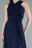 Robe de Soirée Longue Mousseline Bleu Marine ABU4965