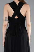 Robe de Soirée Longue Mousseline Noir ABU4965