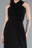 Robe de Soirée Longue Mousseline Noir ABU4965