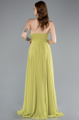 Robe de Soirée Longue Mousseline Pistache vert ABU4966