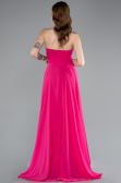 Robe de Soirée Longue Mousseline Fushia ABU4966