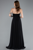 Robe de Soirée Longue Mousseline Noir ABU4966