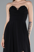 Robe de Soirée Longue Mousseline Noir ABU4966