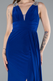 Robe de Soirée Longue Bleu Saxe ABU4967