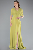 Robe de Soirée Longue Mousseline Pistache vert ABU4965