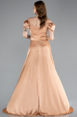 Robe De Soirée Satin Longue Saumon ABU4508