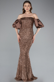 Robe Queue De Poisson Longue Brun ABU4308