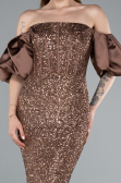 Robe Queue De Poisson Longue Brun ABU4308