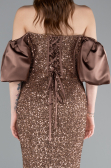 Robe Queue De Poisson Longue Brun ABU4308