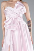 Robe de Soirée Longue Satin Poudre ABU4975
