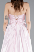 Robe de Soirée Longue Satin Poudre ABU4975