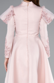 Robe de Soirée Voilée Midi Poudre ABK2351