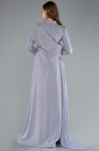Robe De Soirée Grande Taille Longue Gris ABU4977