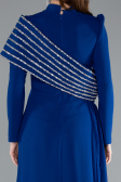 Robe De Soirée Grande Taille Longue Bleu Saxe ABU4977
