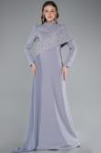 Robe De Soirée Grande Taille Longue Gris ABU4977