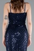 Robe de Soirée Longue Bleu Marine ABU4980