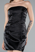 Robe de Cérémonie Mini Satin Noir ABK2353