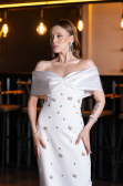 Robe de Soirée Longue Blanc ABU4973