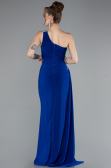 Robe de Soirée Longue Bleu Saxe ABU2964