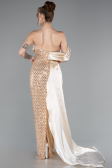 Robe Queue de Poisson Longue Perlé Or ABU4986