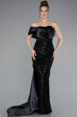 Robe Queue de Poisson Longue Perlé Noir ABU4986
