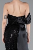Robe Queue de Poisson Longue Perlé Noir ABU4986