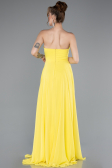 Robe de Soirée Longue Mousseline Jaune ABU4966