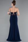 Robe de Soirée Longue Bleu Marine ABU5001