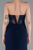 Robe de Soirée Longue Bleu Marine ABU5001