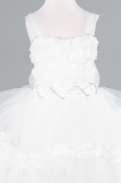 Robe de Soirée Enfants Devant Court Dos Long Blanc ABO115