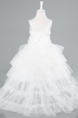 Robe de Soirée Enfants Devant Court Dos Long Blanc ABO115